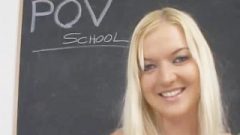 Busty Blonde POV School Lessons