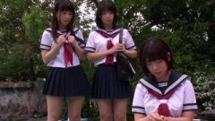 Small Japanese Schoolgirls Love Threeway