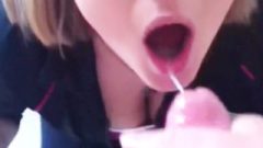 Step Daddy Feeding Me Penis & Swallowing Massive Sperm Load Facial Before School