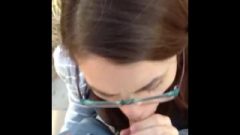 Nerdy Teen Gets A Mouthful After School