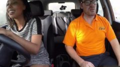 Fake Driving School Three Cream Pie Clips With Black Girls And Geeky Blonde