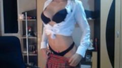 School Girl Outfit Brunette Camgirl Music-Over