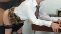 Real Amateur School-Girl Nailing And Eating Cock In Classroom