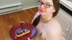School-Girl Pawg Eats A Sperm Covered Eclair Sperm Covered Food