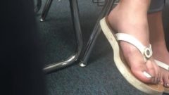 Candid Chick Feet In College