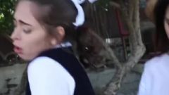 Pretty Tender School Girl Riley Reid In A Skirt Receives Her Butt Destroyed By A Horn