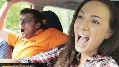 Fake Driving College Inviting Learner Kristy Ebony Smashed Doggy Style