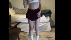 Shy School-Girl Stripping For Her Stepdad And Then Cumming To Porn