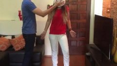 Attractive Latin Highschool Girlfriend Takes Pie On The Face