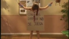 Enf Whore Left Tied In High University Totally Naked With A Sign