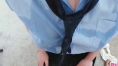 Pawg Chokes On My Married Neighbour’s Dick – University Uniform Covered In Spit